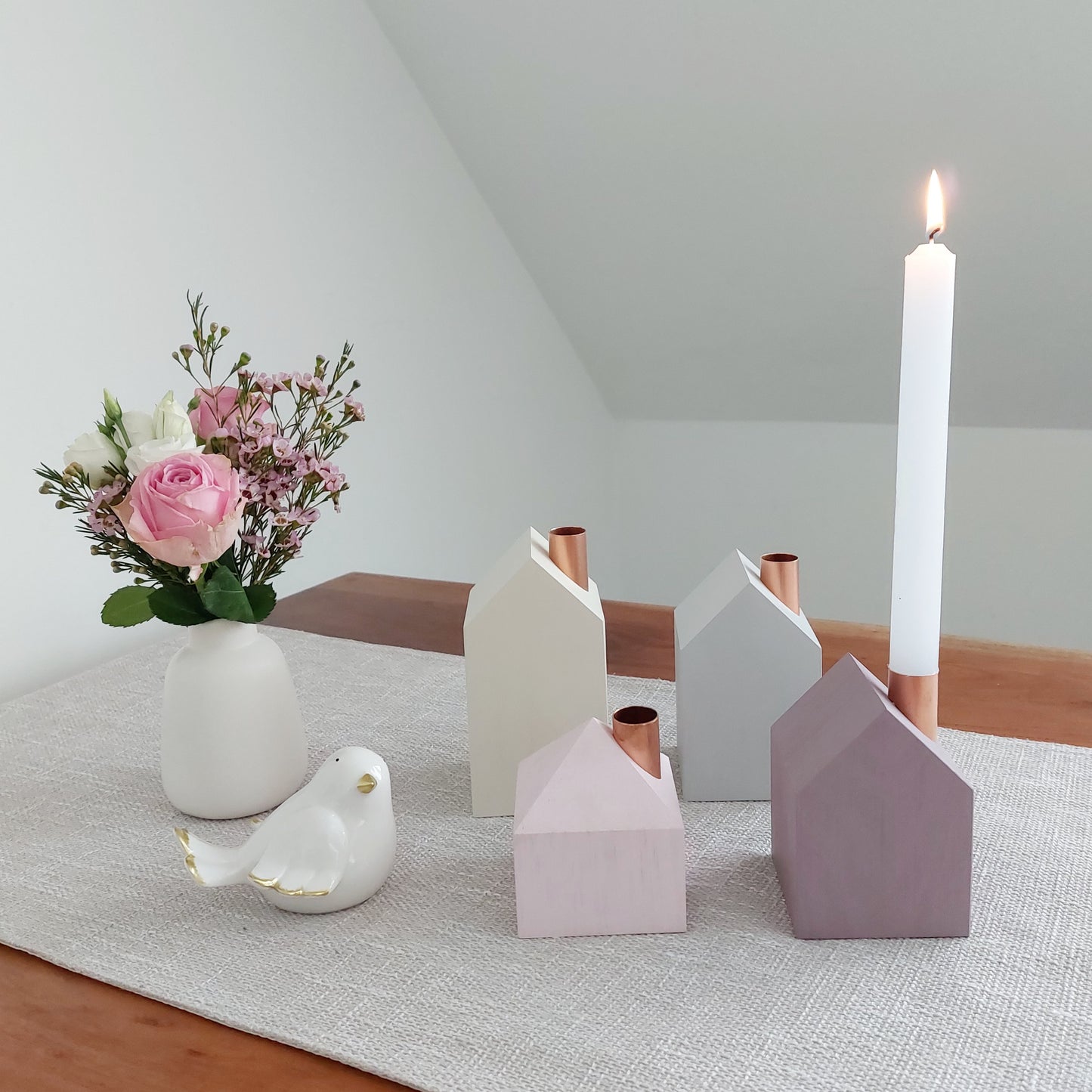 4er Häuschen-Set Rosa