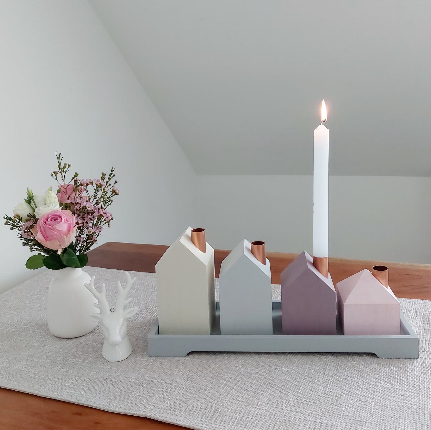 4er Häuschen-Set Rosa