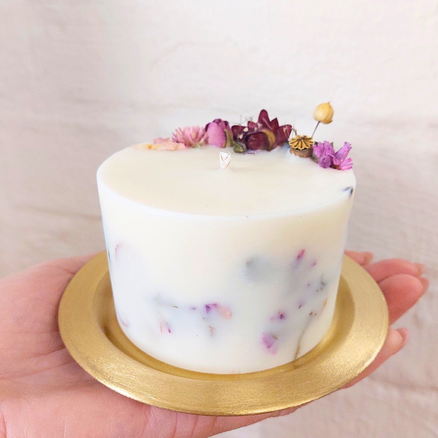 Duftkerze "Blume" mit Duftanhänger als Geschenkset