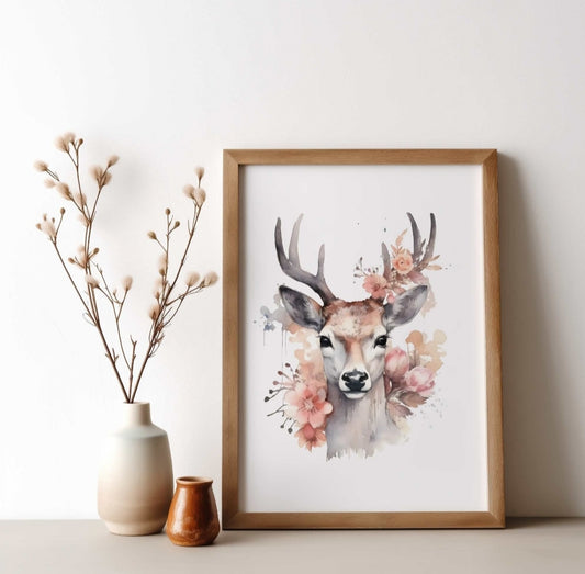Print - "Flower Deer"
