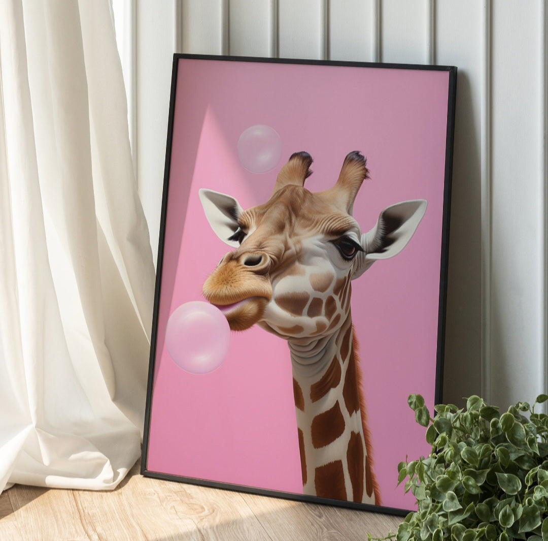 Print - "Bubble" Giraffe