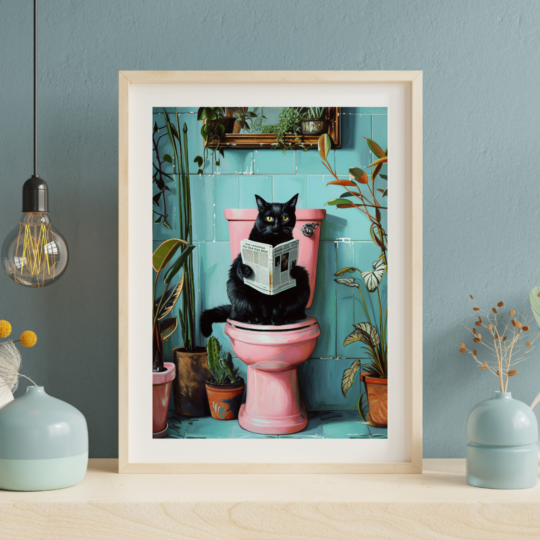 Print - Badezimmer Katze No 1