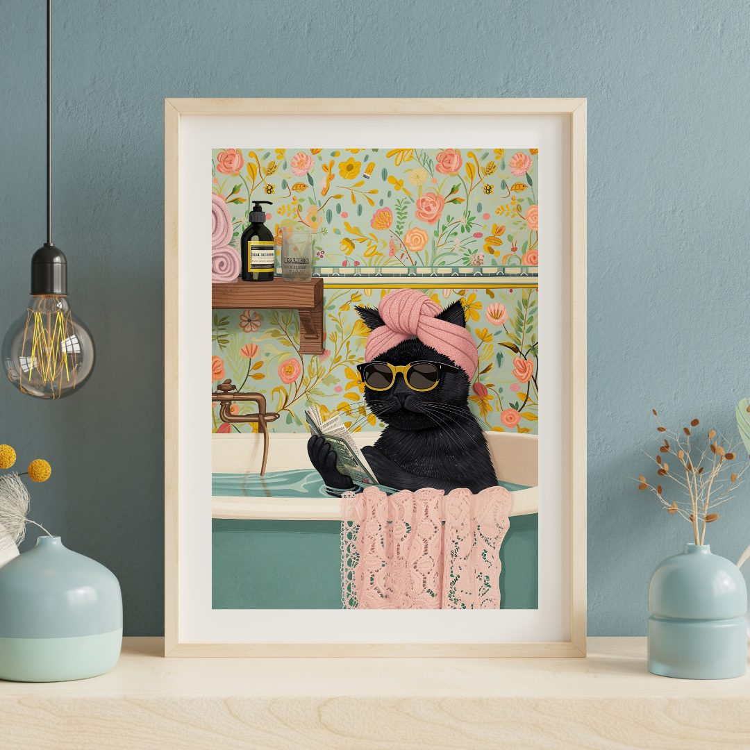 Print - Badezimmer Katze No 2