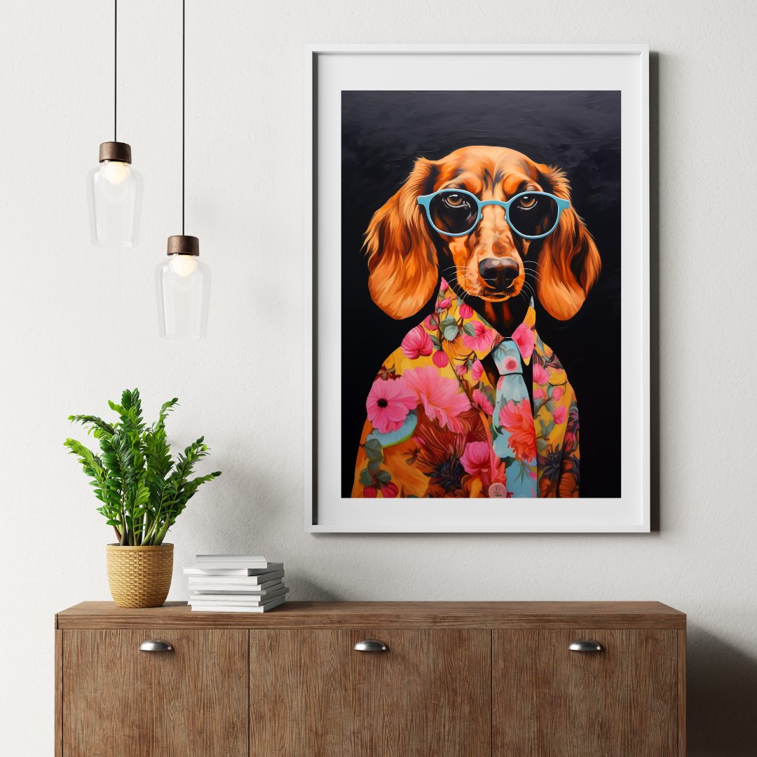 Print - stylischer Dackel "Waldi"