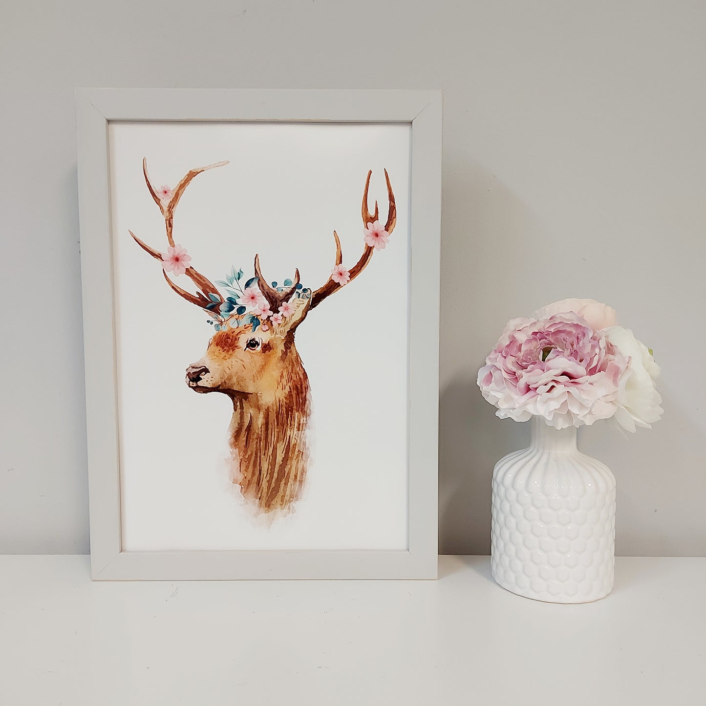 Print - Blumenhirsch No 2 "Rosa"