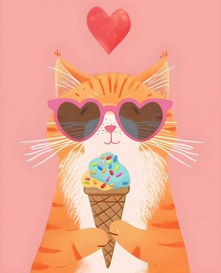 Print - Icecream Cat