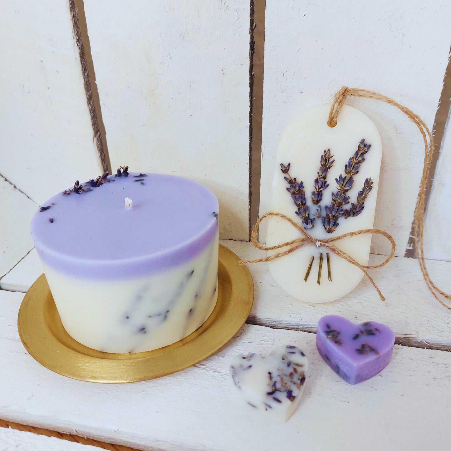 Duftkerze "Lavendel" mit Duftanhänger als Geschenkset