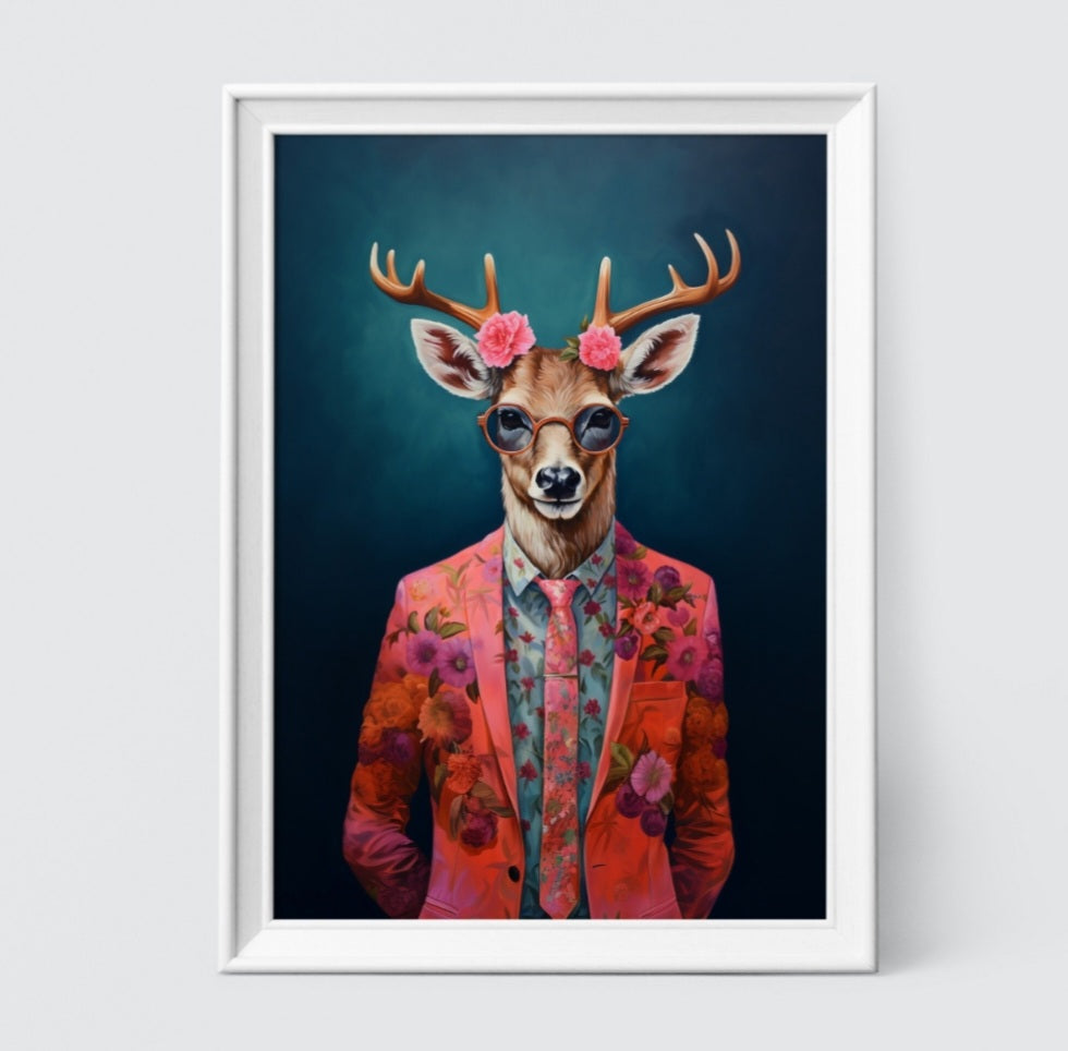 Print - stylischer Hirsch "Udo"
