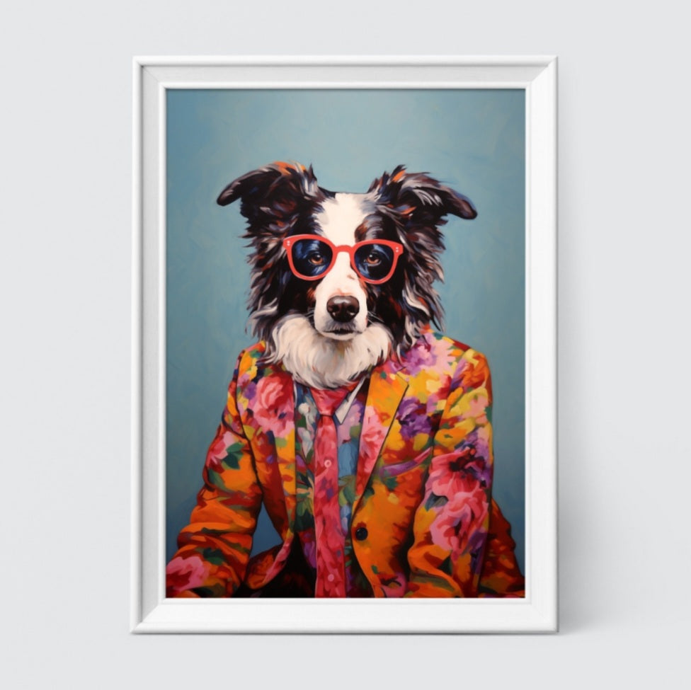 Print - stylischer Border Collie "Benno"