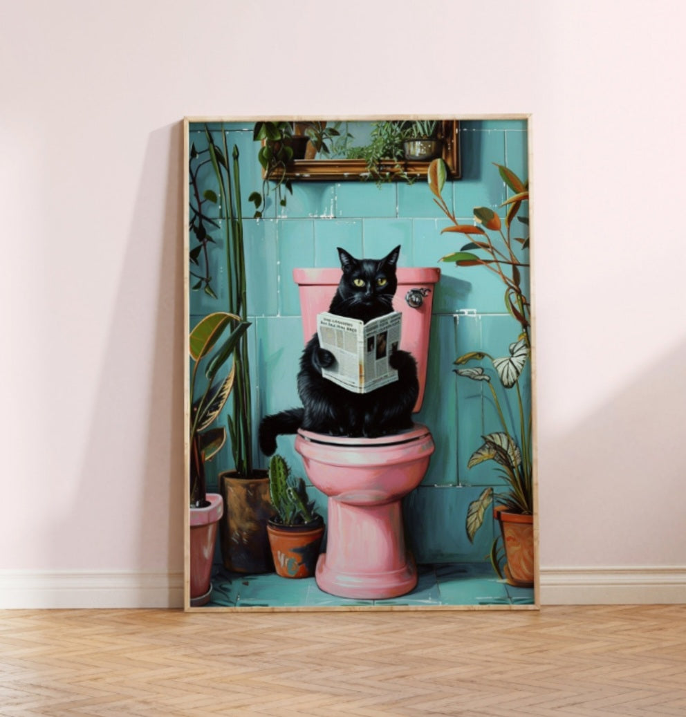 Print - Badezimmer Katze No 1