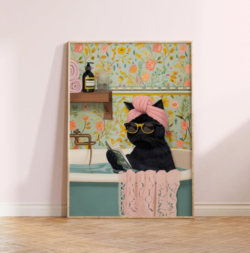 Print - Badezimmer Katze No 2