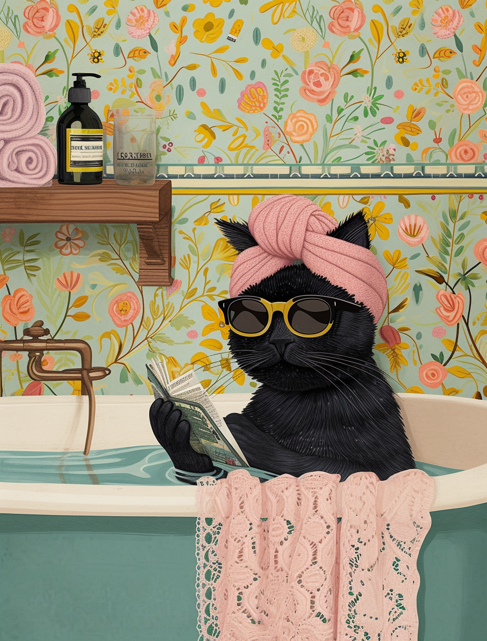 Print - Badezimmer Katze No 2