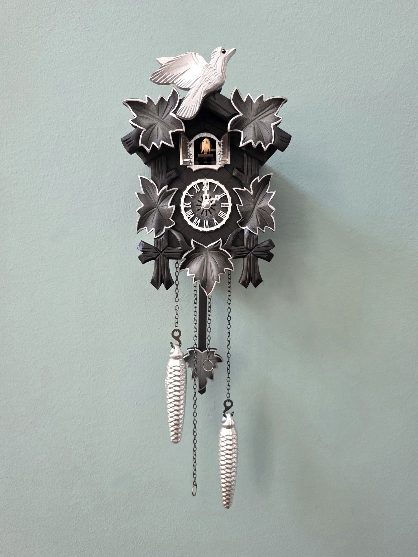 Moderne Kuckucksuhr: My "Elegant Mystical" Kuckoo - Vogel (Silber)