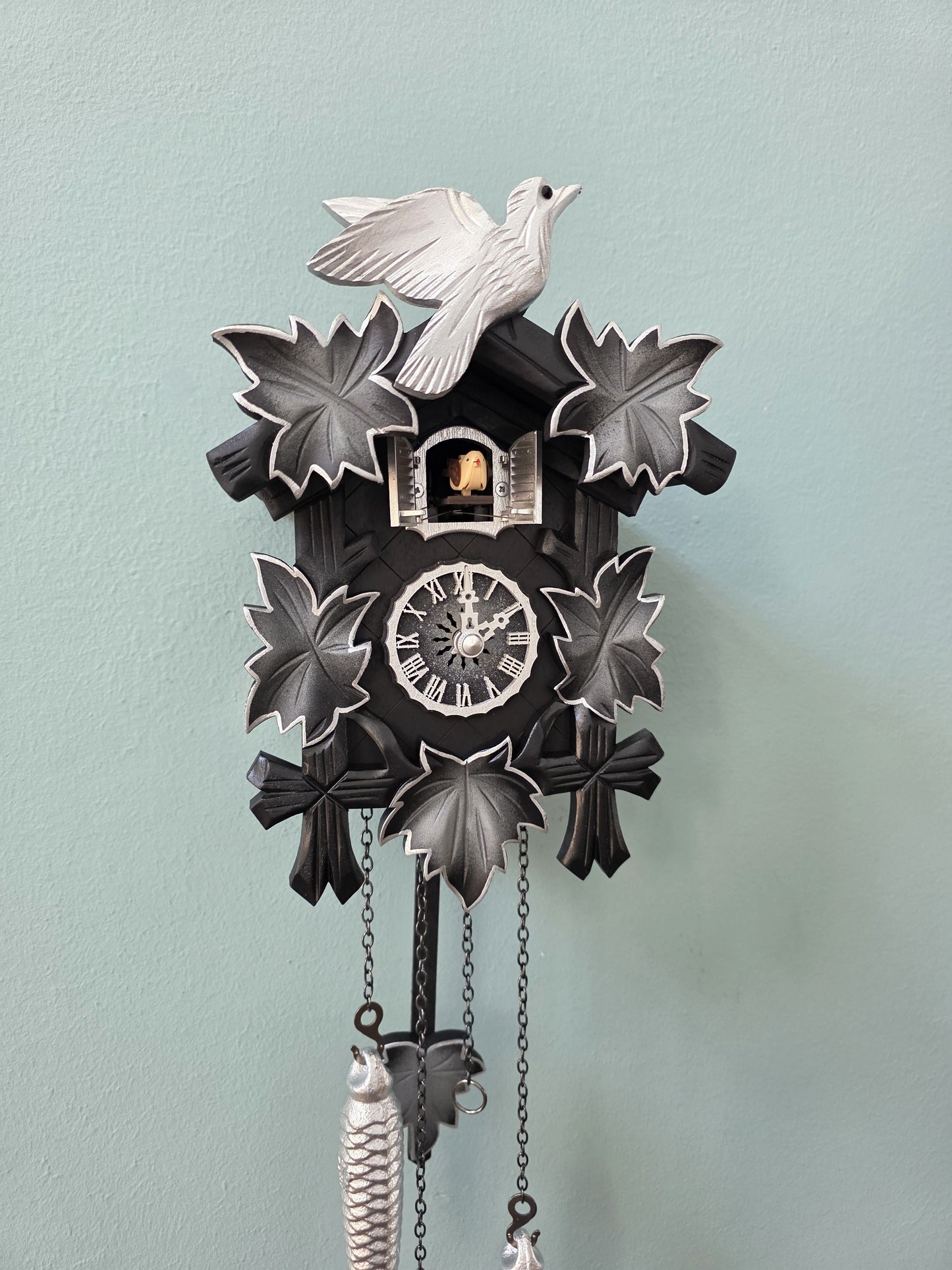 Moderne Kuckucksuhr: My "Elegant Mystical" Kuckoo - Vogel (Silber)