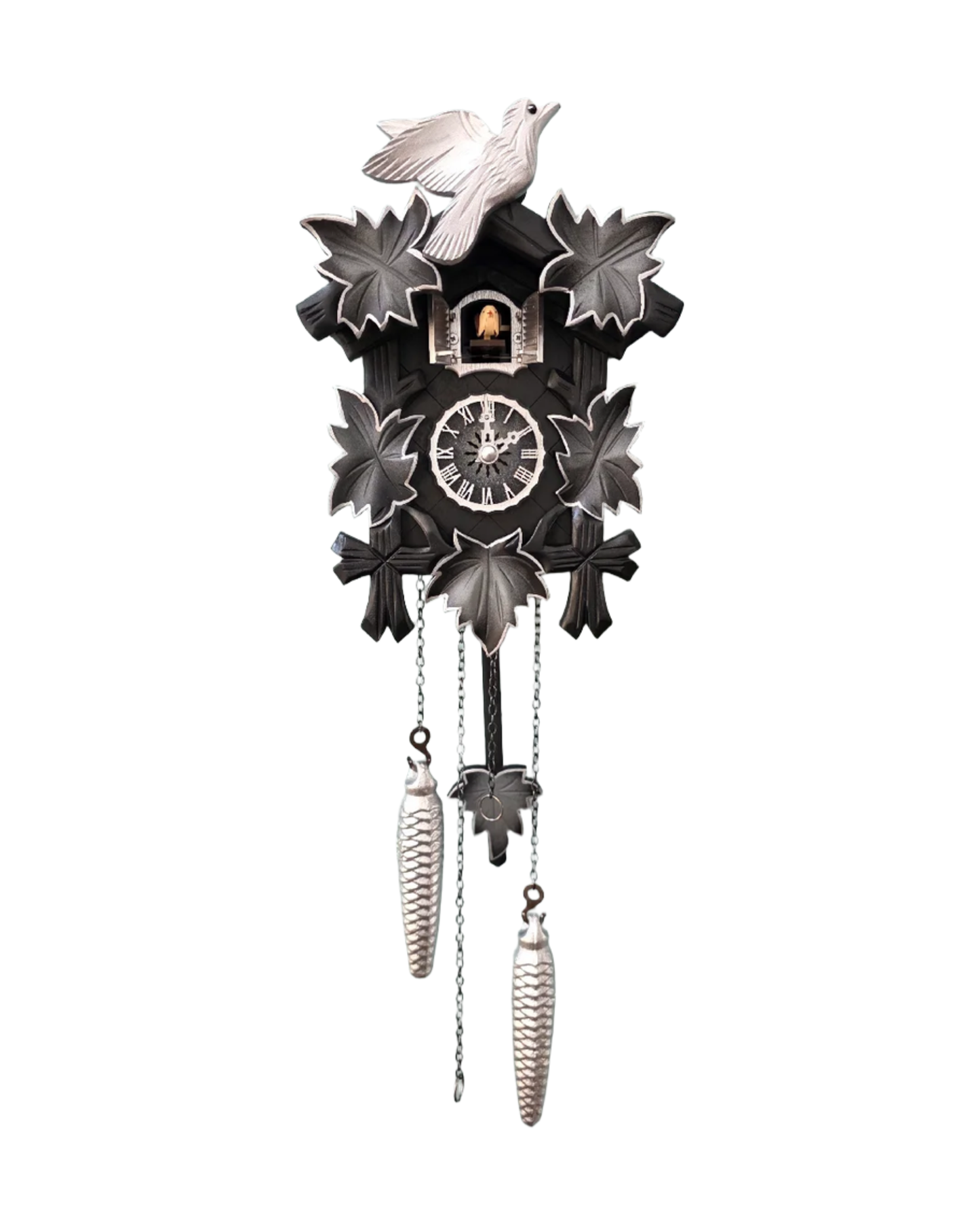 Moderne Kuckucksuhr: My "Elegant Mystical" Kuckoo - Vogel (Silber)