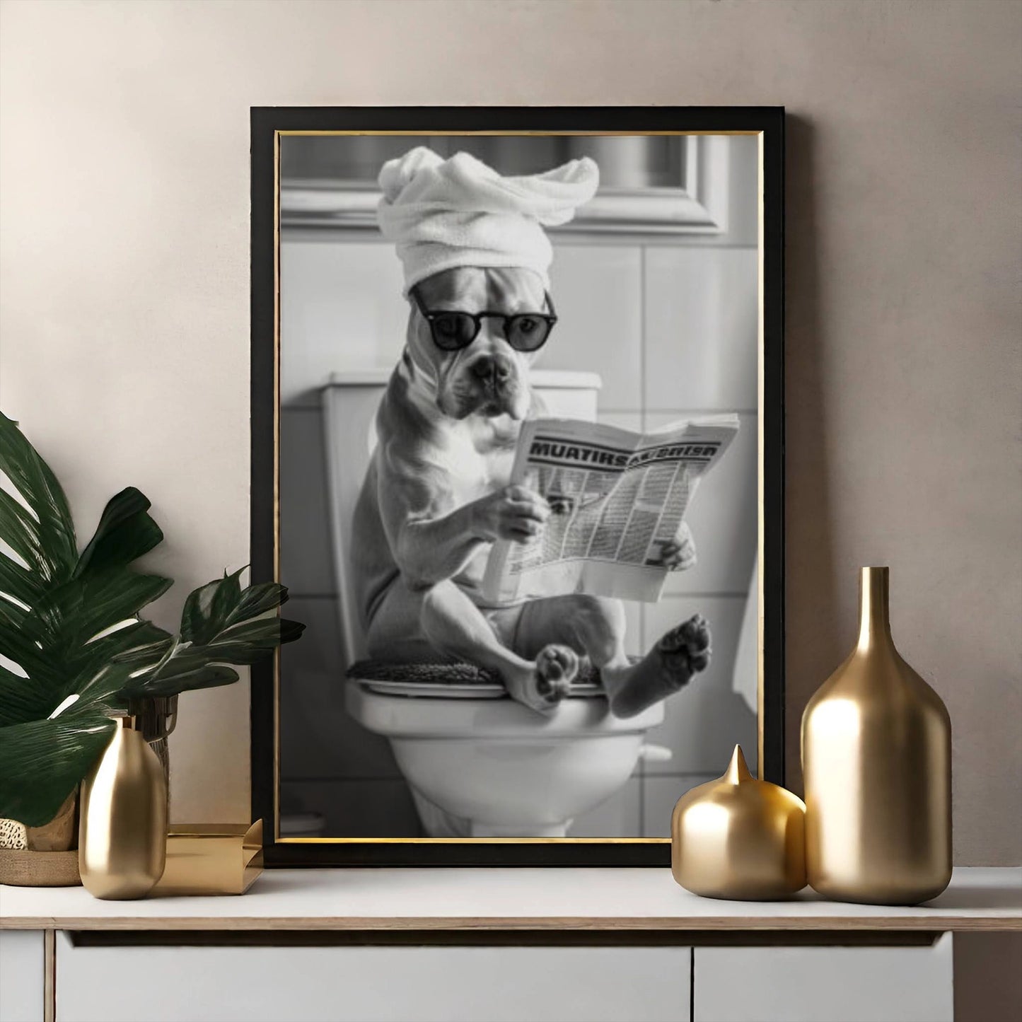 Print - Hund im Badezimmer No 2