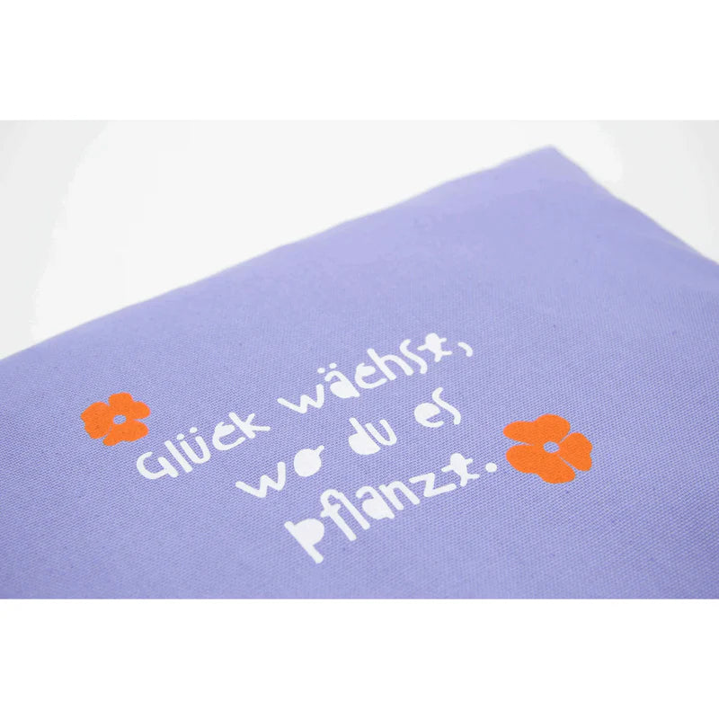 Natürliches Kirschkernkissen "Glück wächst" 100% Bio-Baumwolle