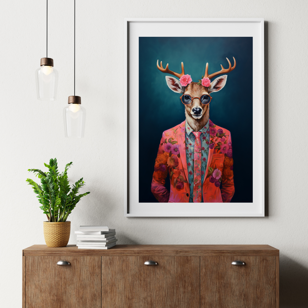 Print - stylischer Hirsch "Udo"