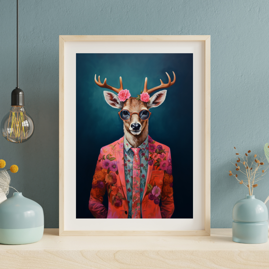 Print - stylischer Hirsch "Udo"