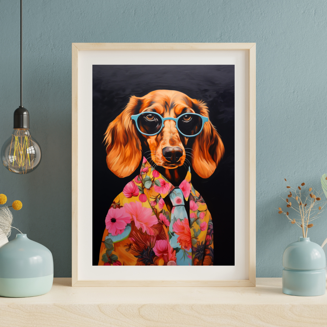 Print - stylischer Dackel "Waldi"