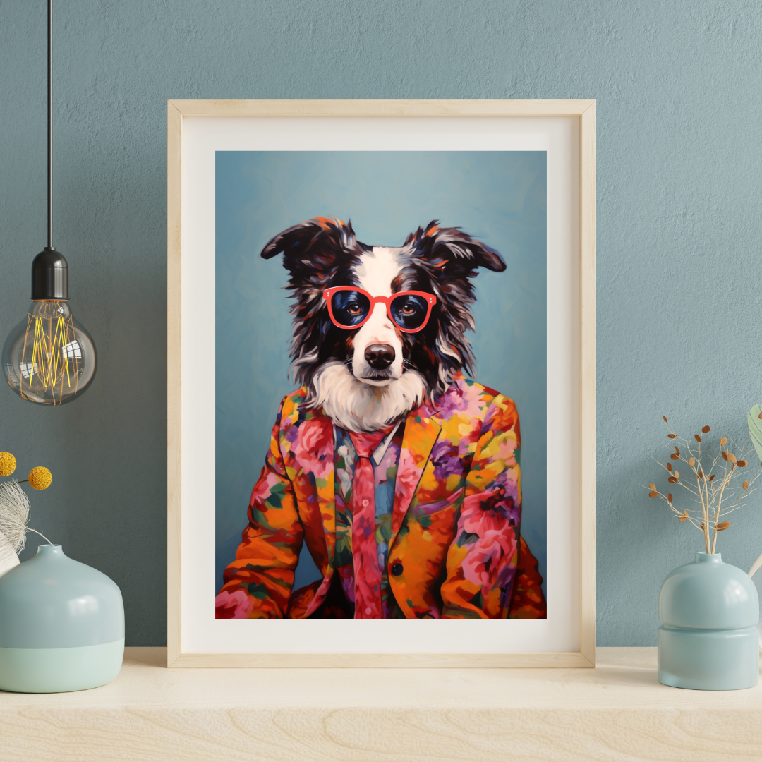 Print - stylischer Border Collie "Benno"