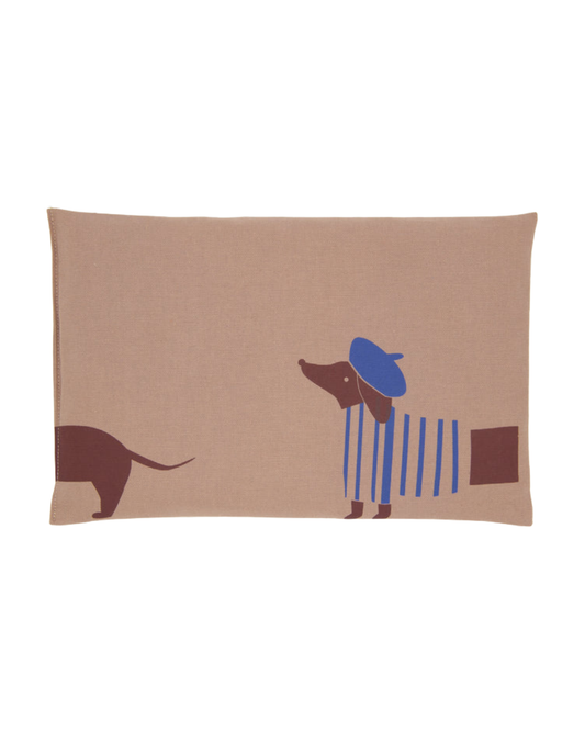 Natürliches Kirschkernkissen "Dackel Udo" 100% Bio-Baumwolle