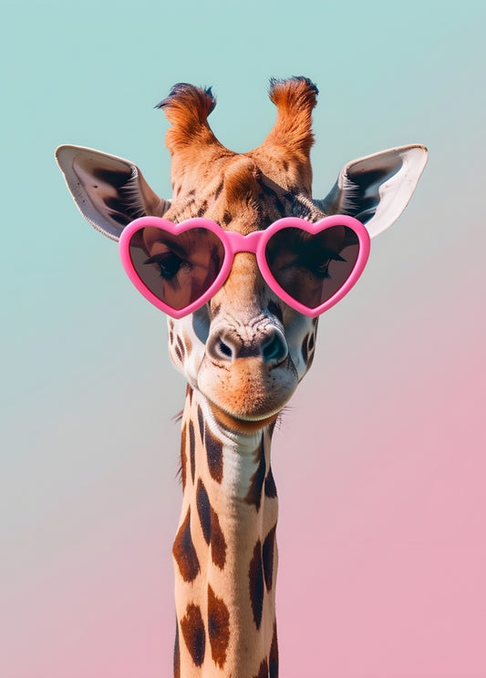 Print - stylische Giraffe "Heart"
