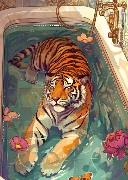 Print - "Bathroom Tiger"