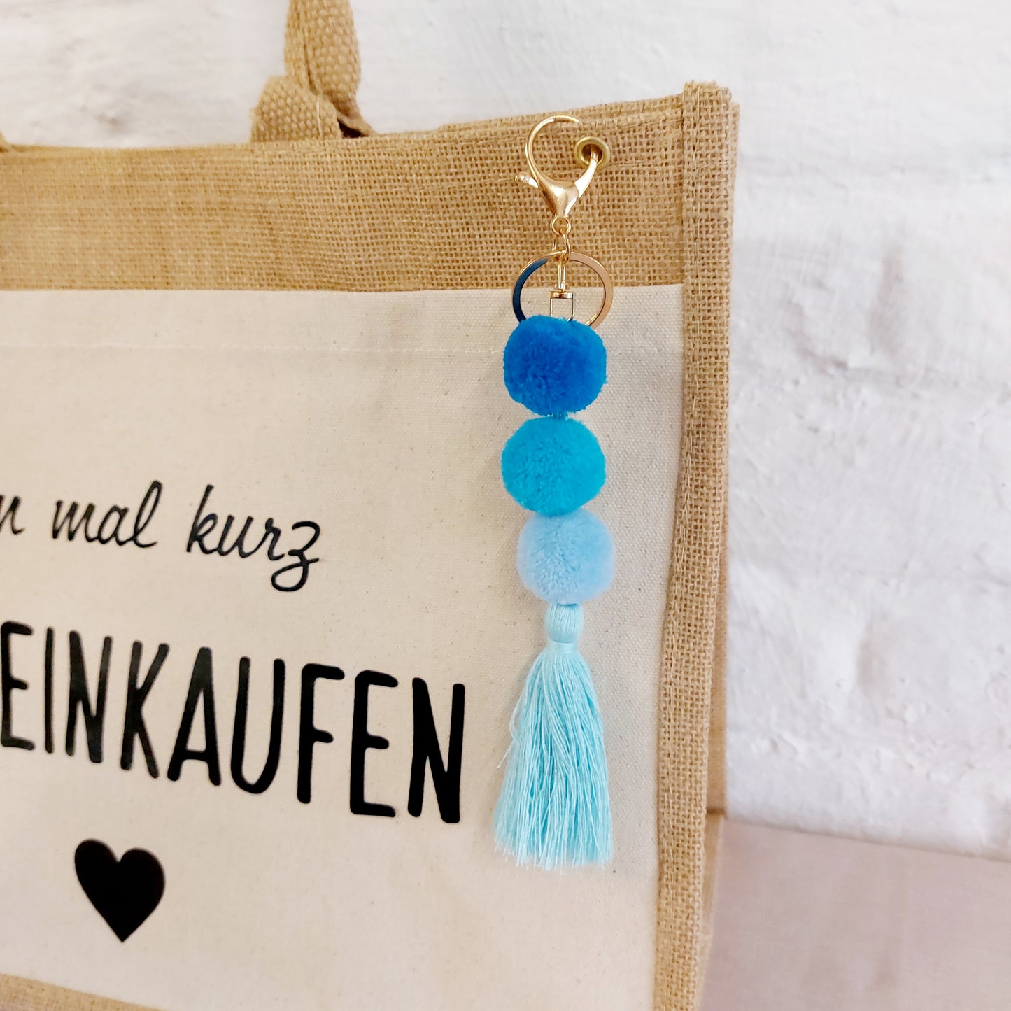 Jute Tasche "(W)einkaufen" mit Anhänger