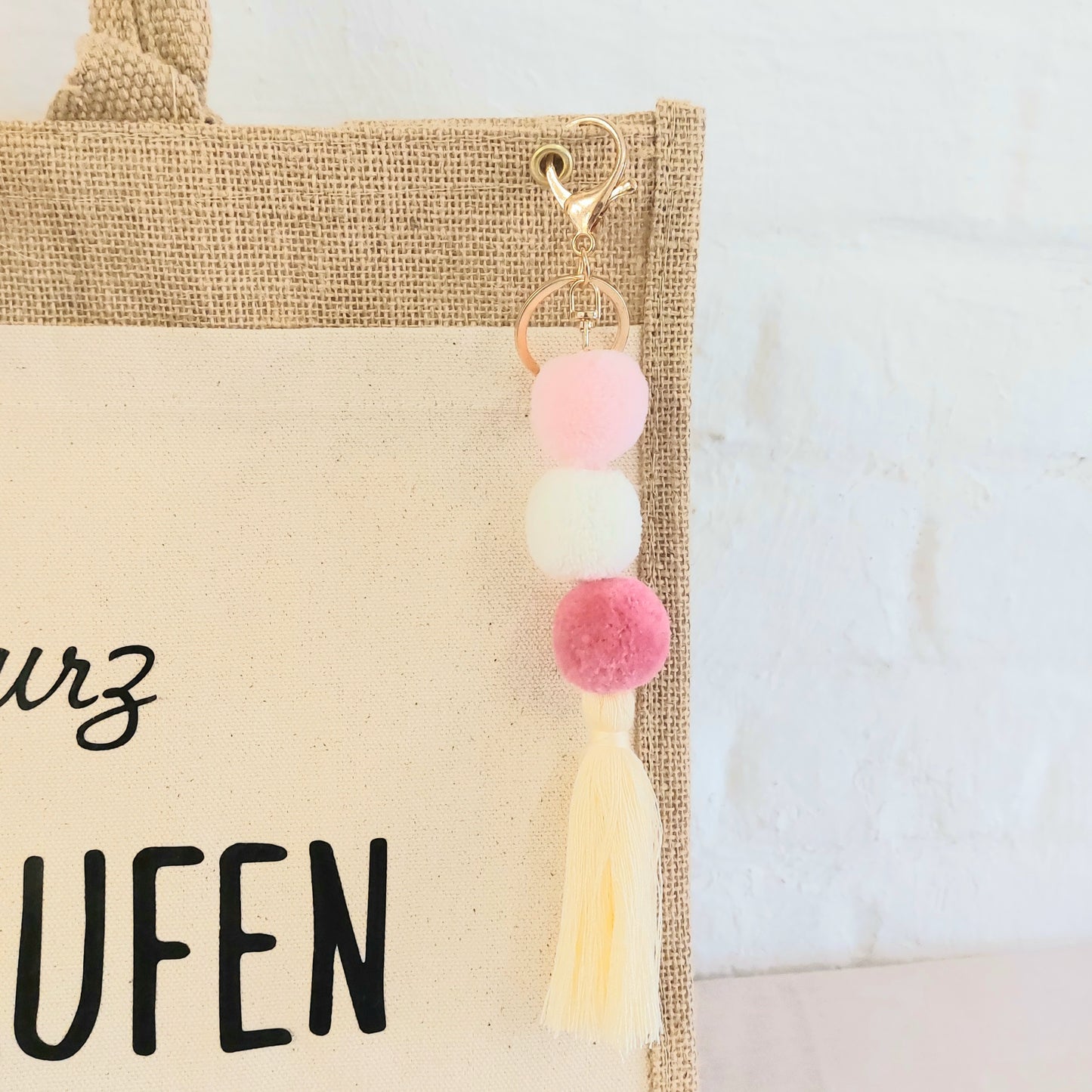 Jute Tasche "(W)einkaufen" mit Anhänger