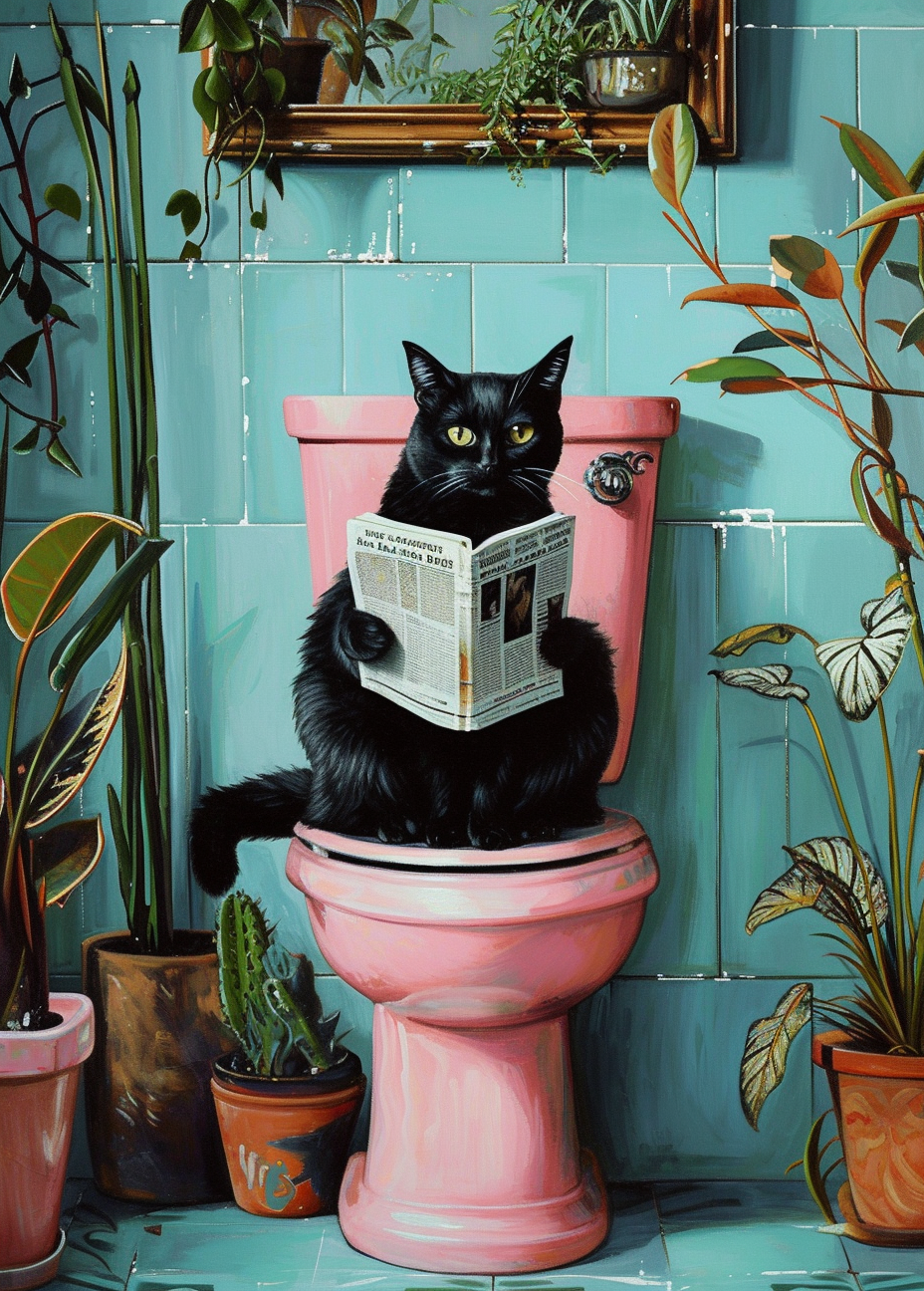Print - Badezimmer Katze No 1