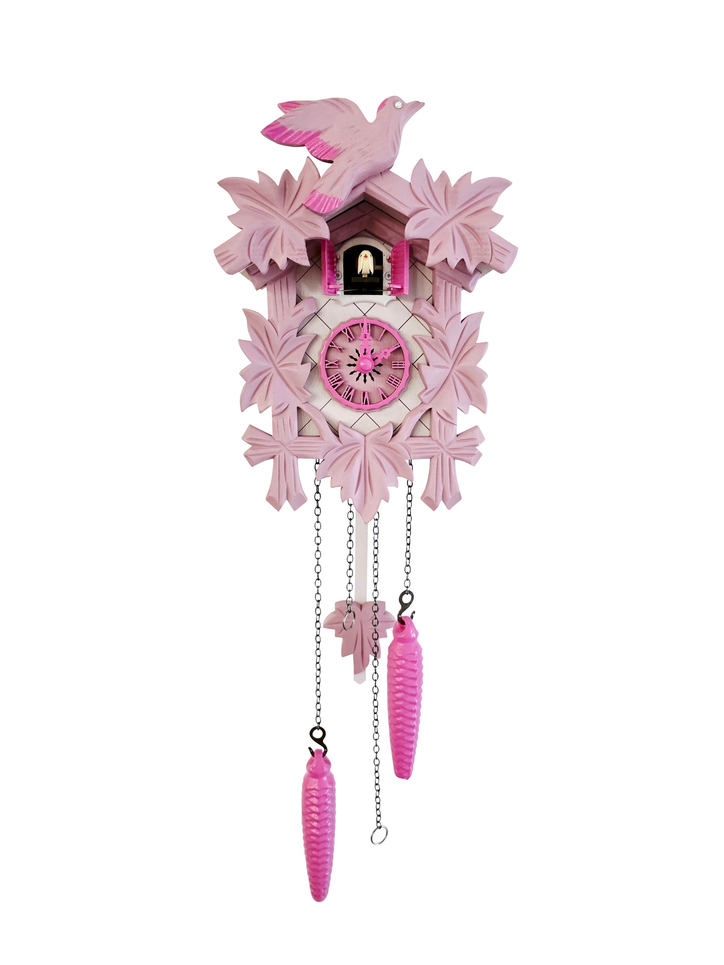 Moderne Kuckucksuhr: My "Pink Rose" Kuckoo - Vogel